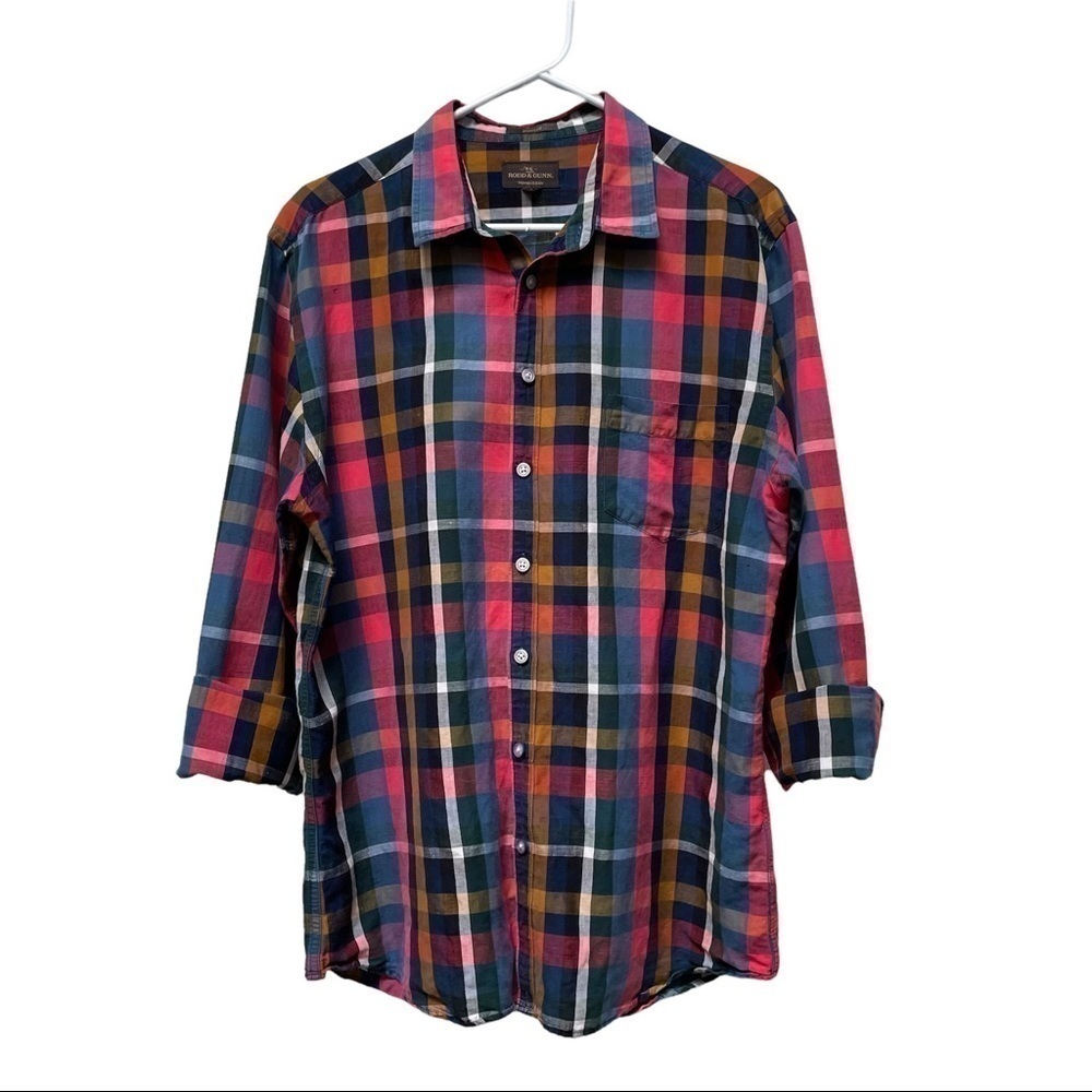 Rodd & Gunn Sports Fit Linen Long Sleeve Plaid Button Down Dress Shirt Fairlight